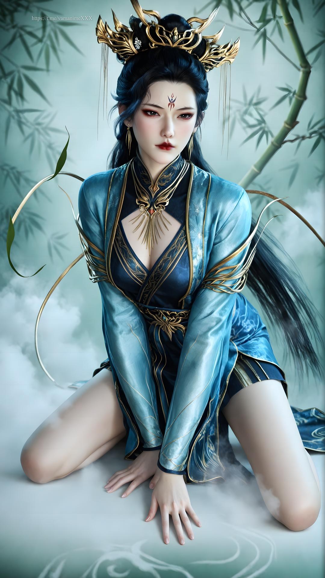 AI Porn - 裘蝶衣：古风角色写真长发AI成人向图集 71P