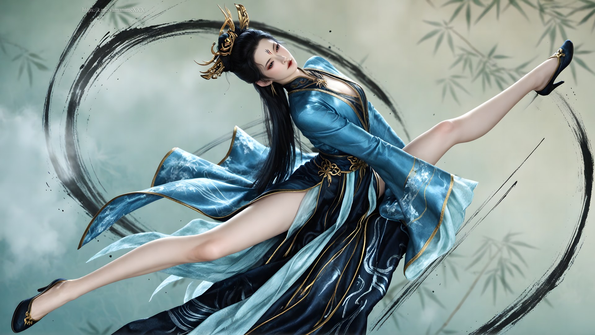 AI Porn - Qiu Dieyi fantasy hanfu character gallery long hair AI Adult Gallery 71P