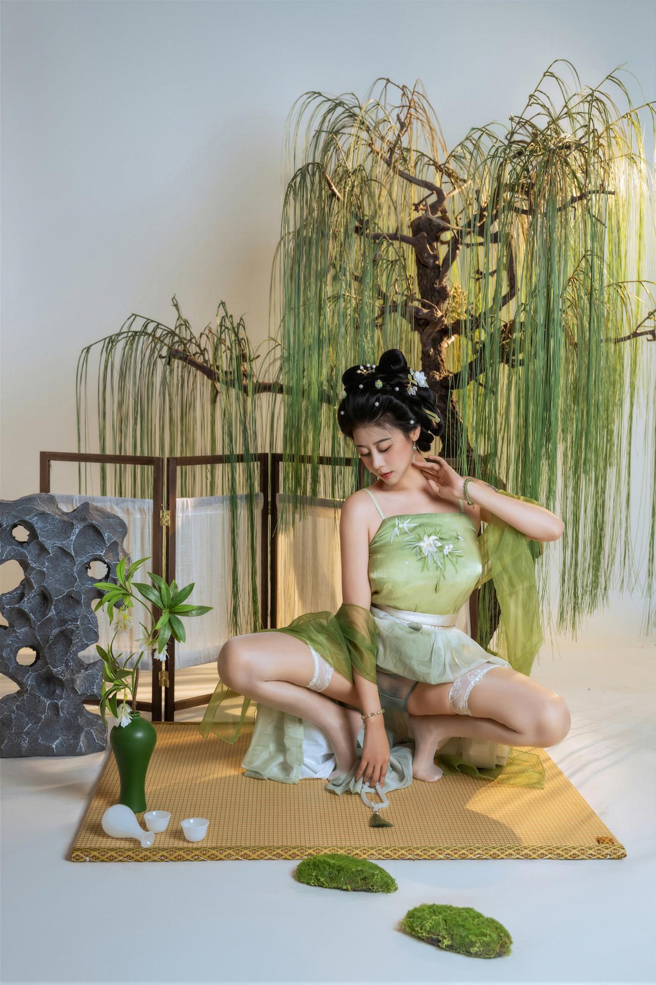 [Cosplay] Naixi Nice - Shicui hán phục xanh 90P1V