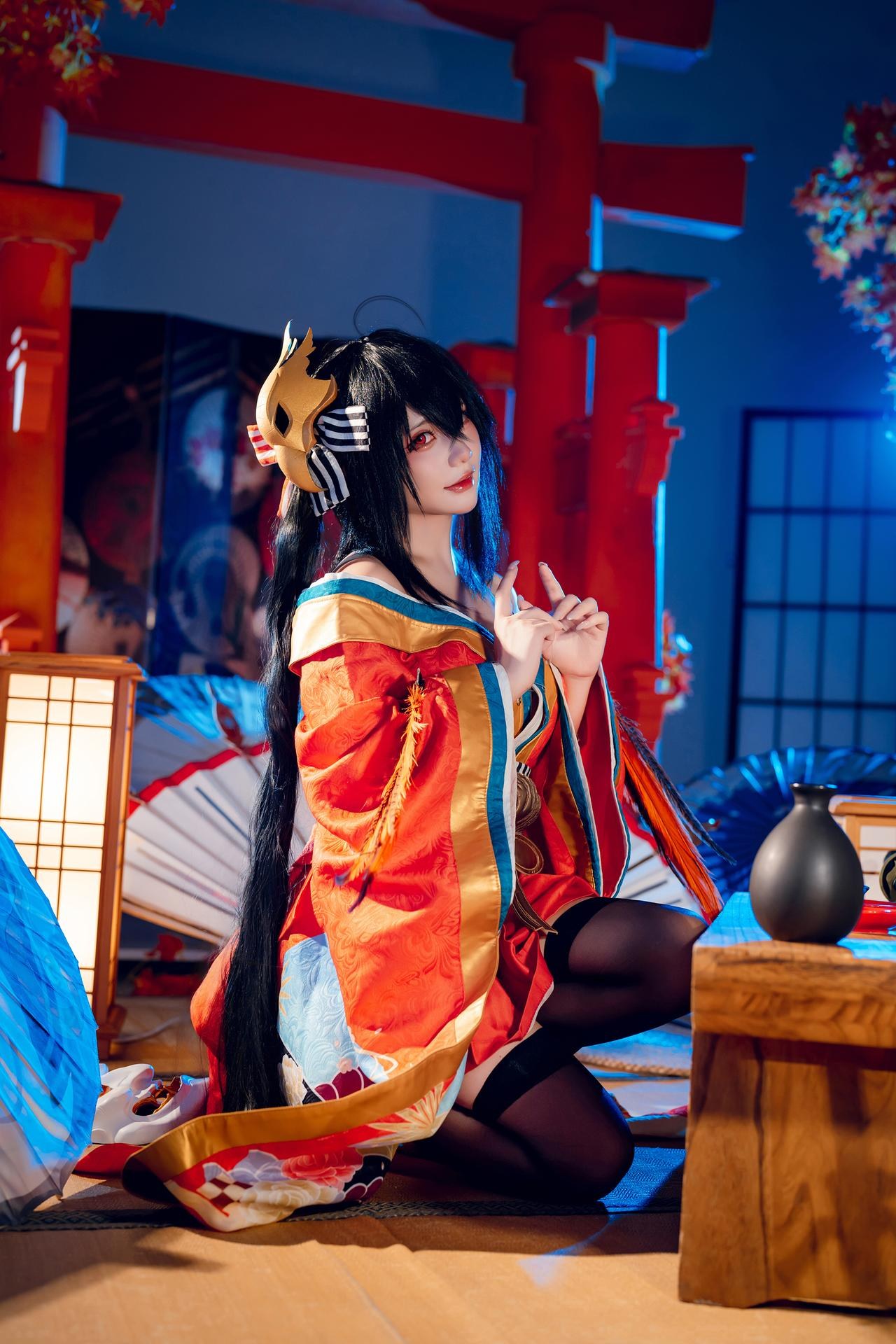[cosplay] 是一只熊仔吗 - 大凤：大凤和服角色还原美腿大尺度 50P