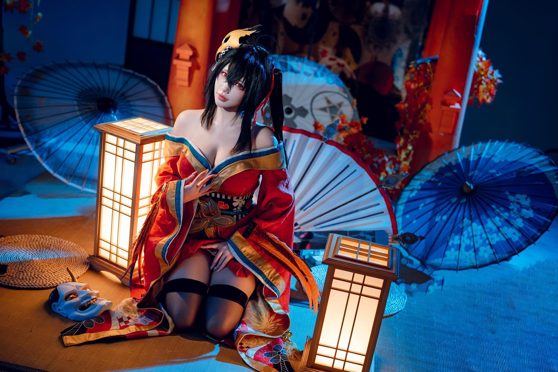 [cosplay] 是一只熊仔吗 - 大凤：大凤和服角色还原美腿大尺度 50P