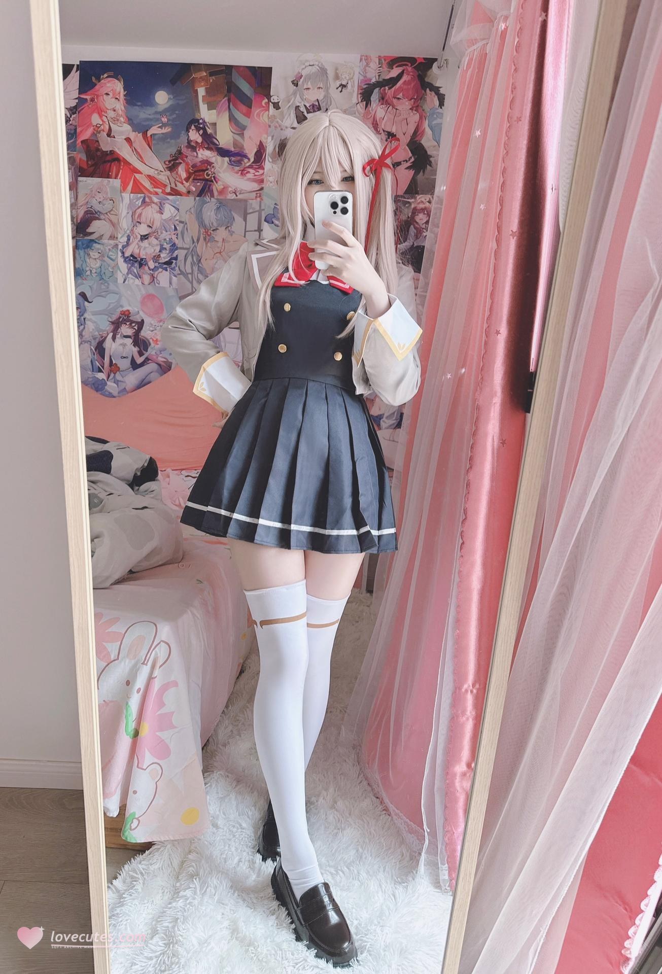 [cosplay] 習呆呆 - 阿莉娅：翘臀白絲露穴大尺度角色還原 20P2V