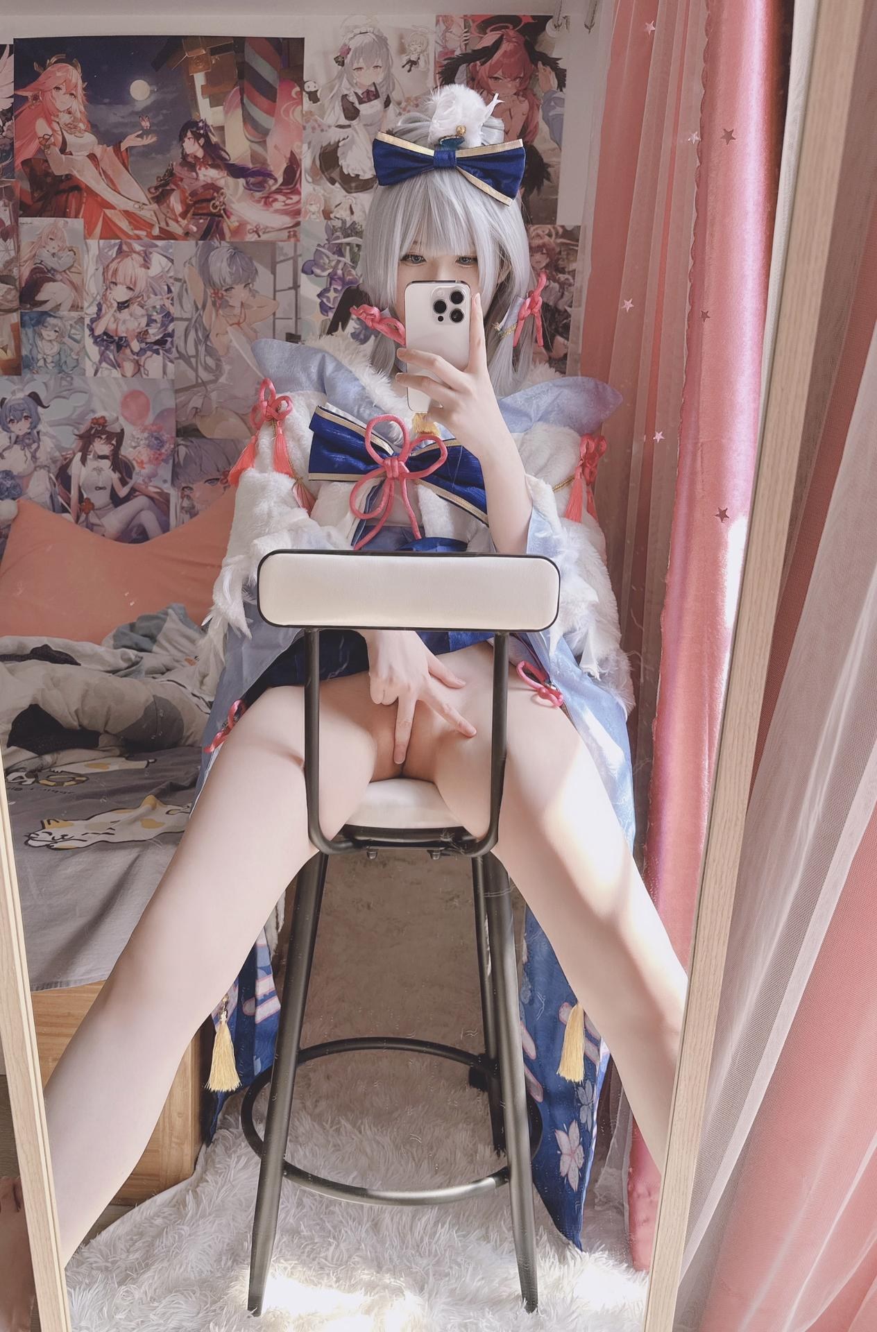 Xi Daidai - Kamisato Ayaka White Heron bộ ảnh cosplay 19P6G2V
