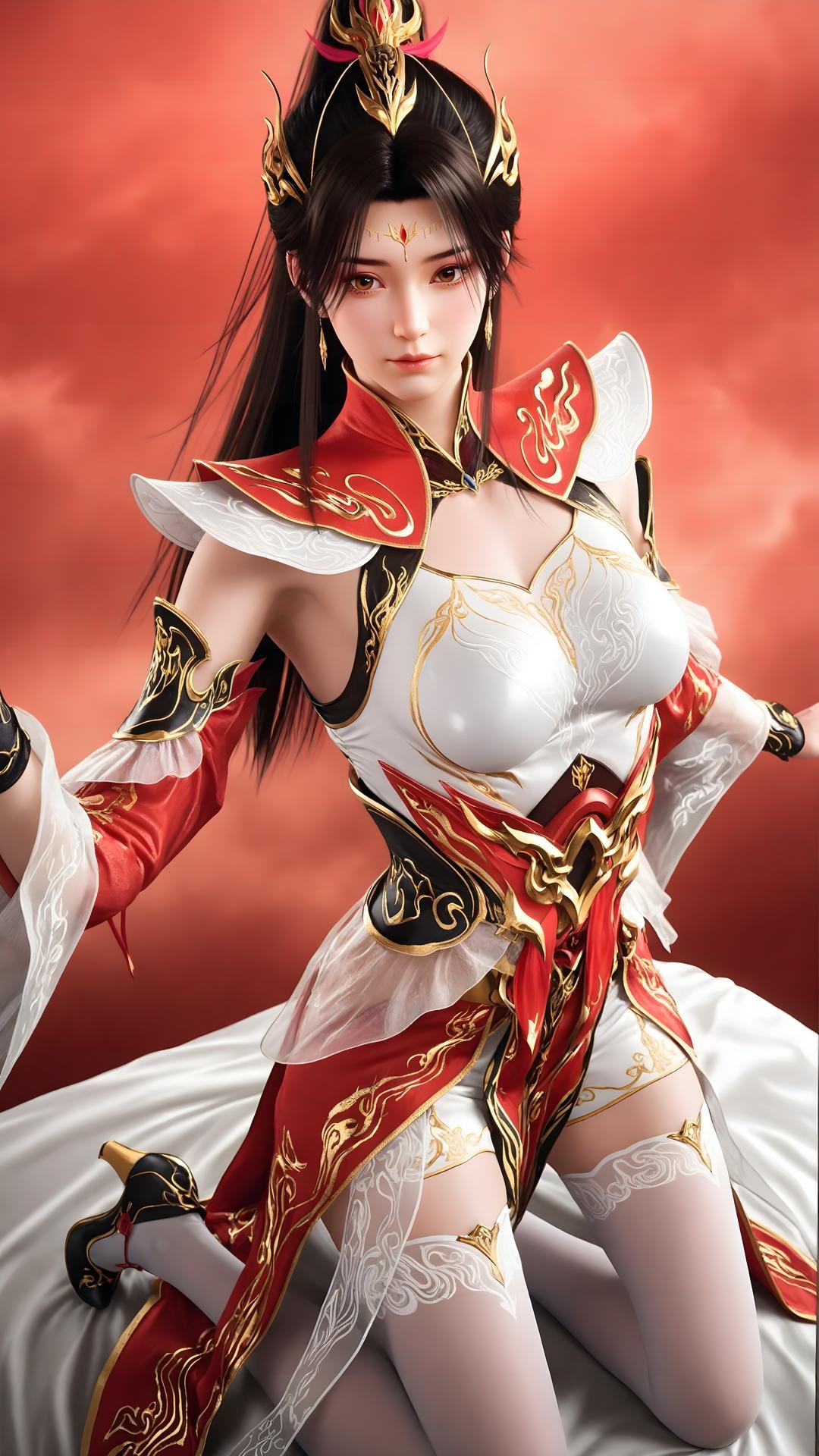 AI Generated Anime Girl - 대주재 샤오샤오 화이트 스타킹 갤러리 70P