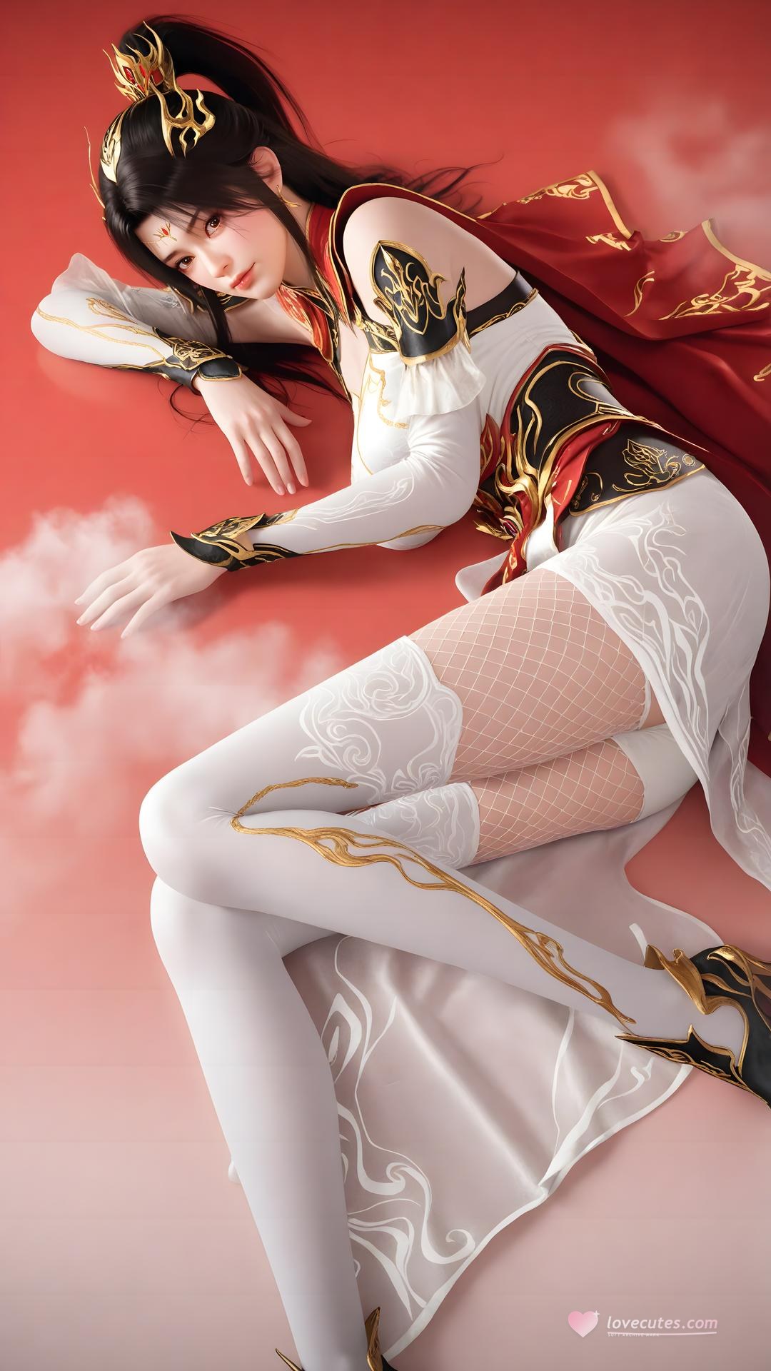 AI Generated Anime Girl - 대주재 샤오샤오 화이트 스타킹 갤러리 70P