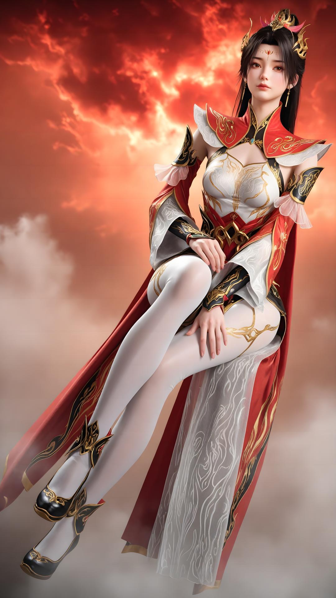 AI Generated Anime Girl - 대주재 샤오샤오 화이트 스타킹 갤러리 70P