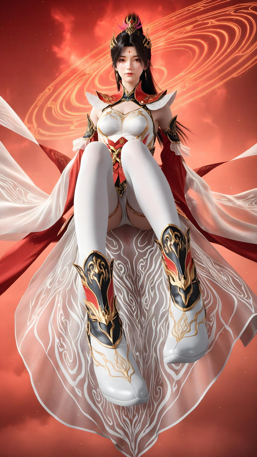 AI Generated Anime Girl - 대주재 샤오샤오 화이트 스타킹 갤러리 70P