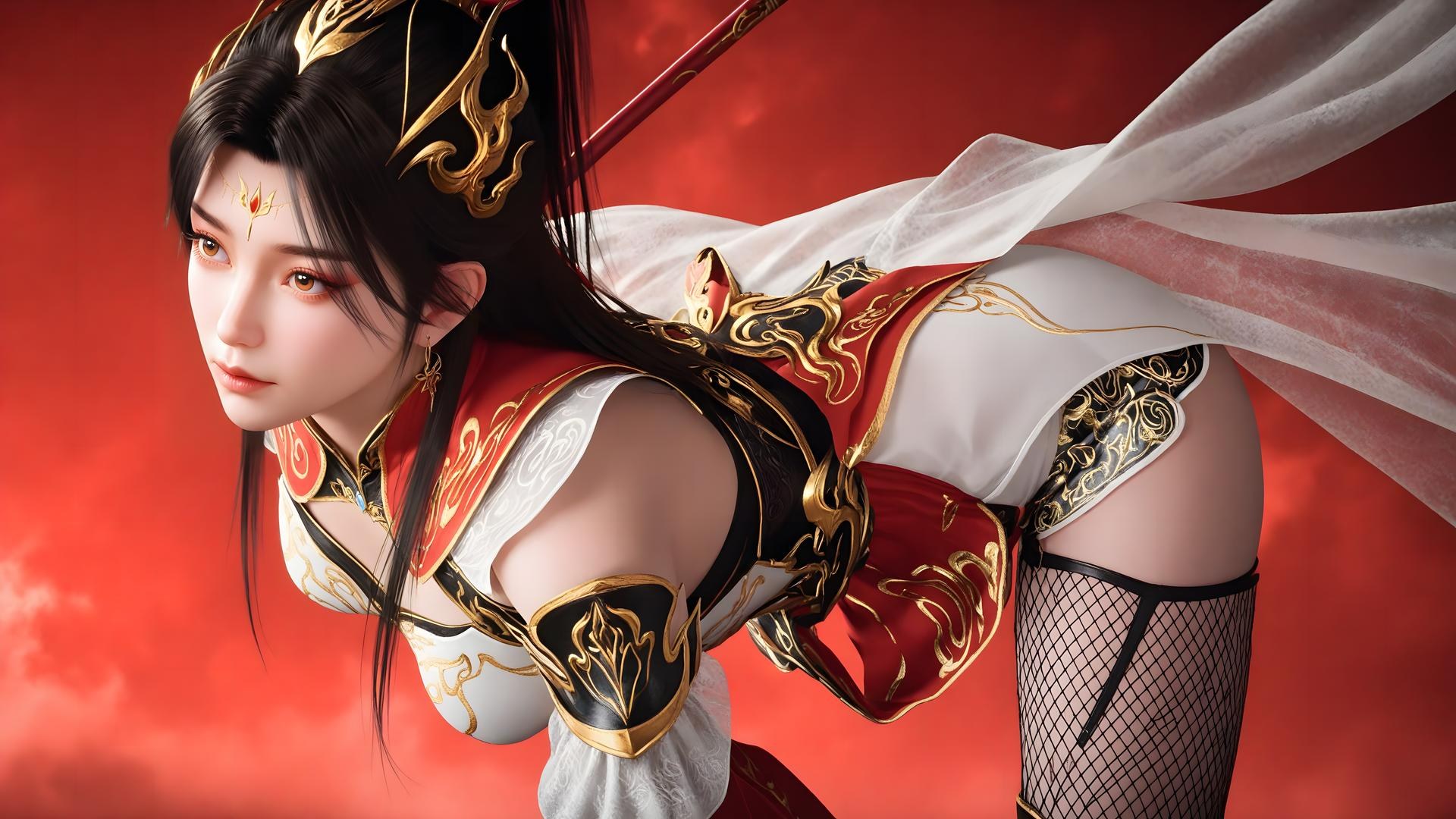 AI Generated Anime Girl - 대주재 샤오샤오 화이트 스타킹 갤러리 70P