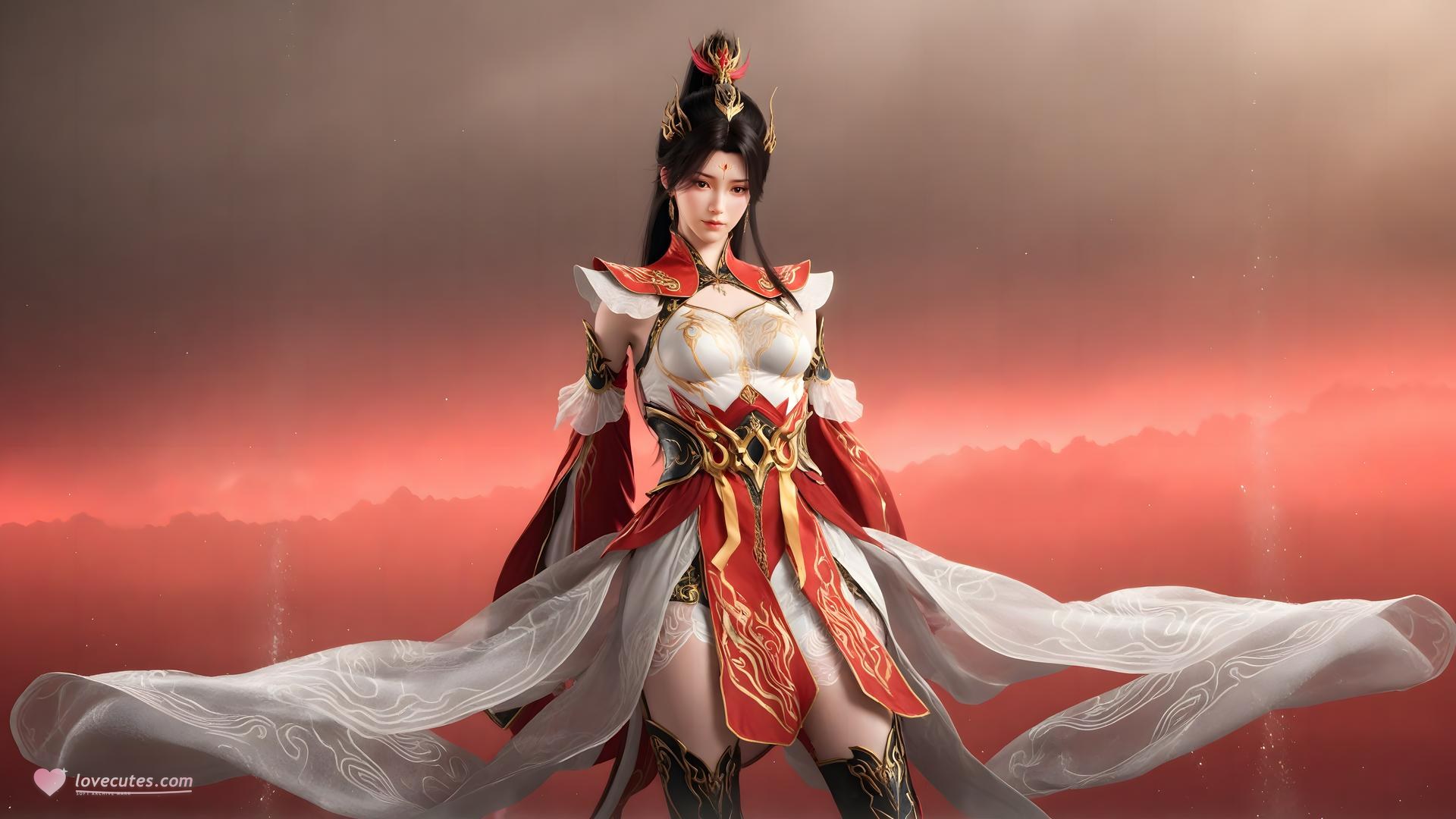 AI Generated Anime Girl - 대주재 샤오샤오 화이트 스타킹 갤러리 70P