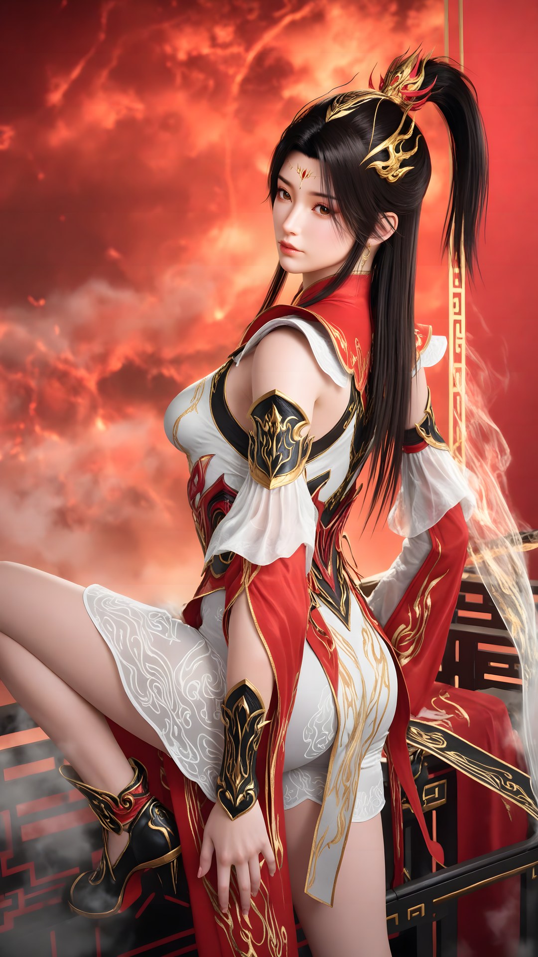 AI Generated Anime Girl - The Great Ruler Xiao Xiao ถุงน่องขาว 70P