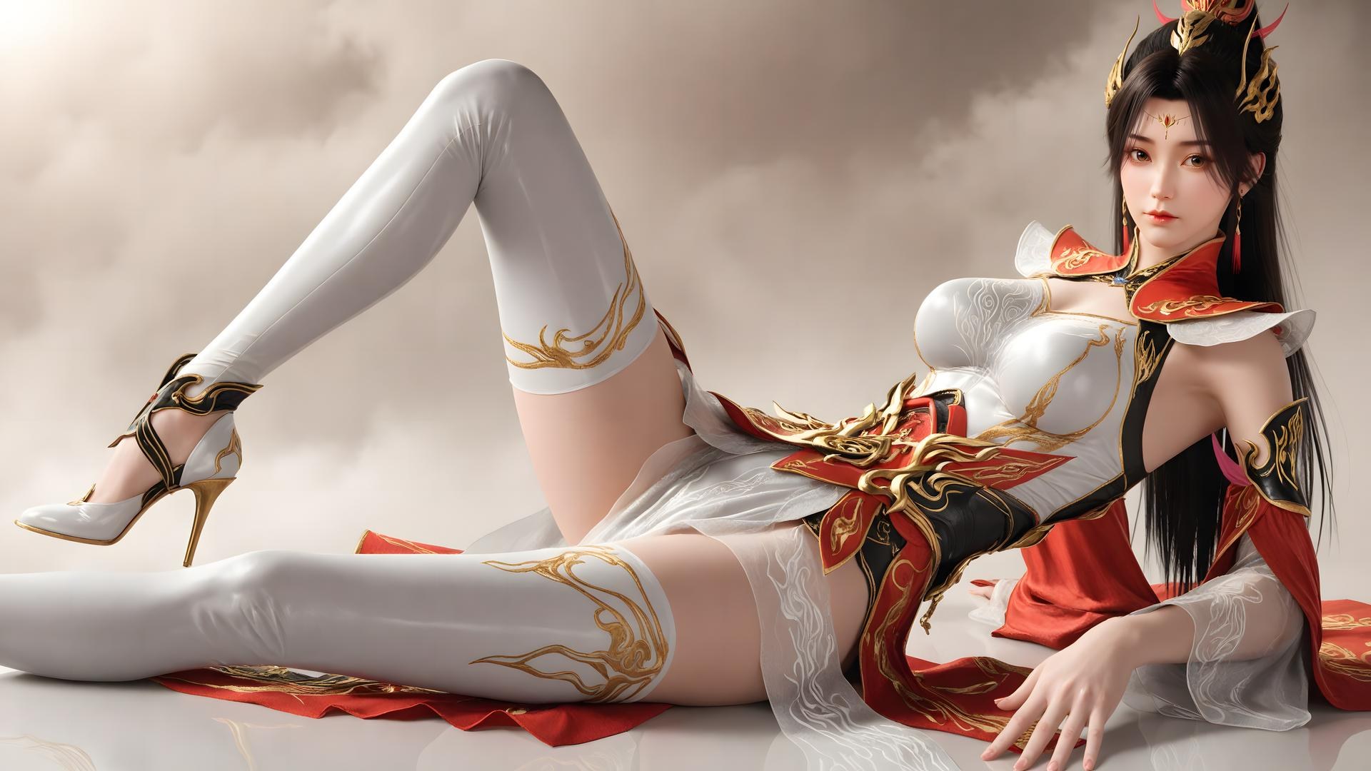 AI Generated Anime Girl - The Great Ruler Xiao Xiao tất trắng 70P