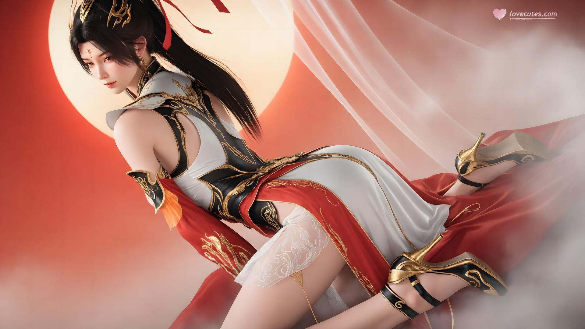 AI Generated Anime Girl - The Great Ruler Xiao Xiao White Stockings Gallery 70P