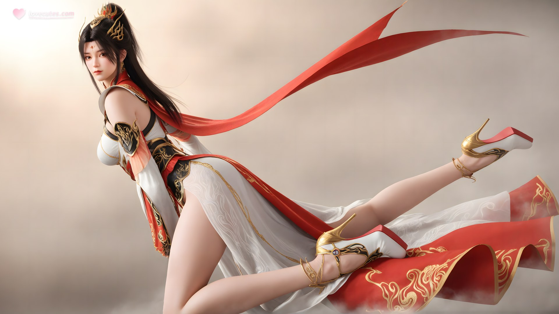 AI Generated Anime Girl - The Great Ruler Xiao Xiao White Stockings Gallery 70P