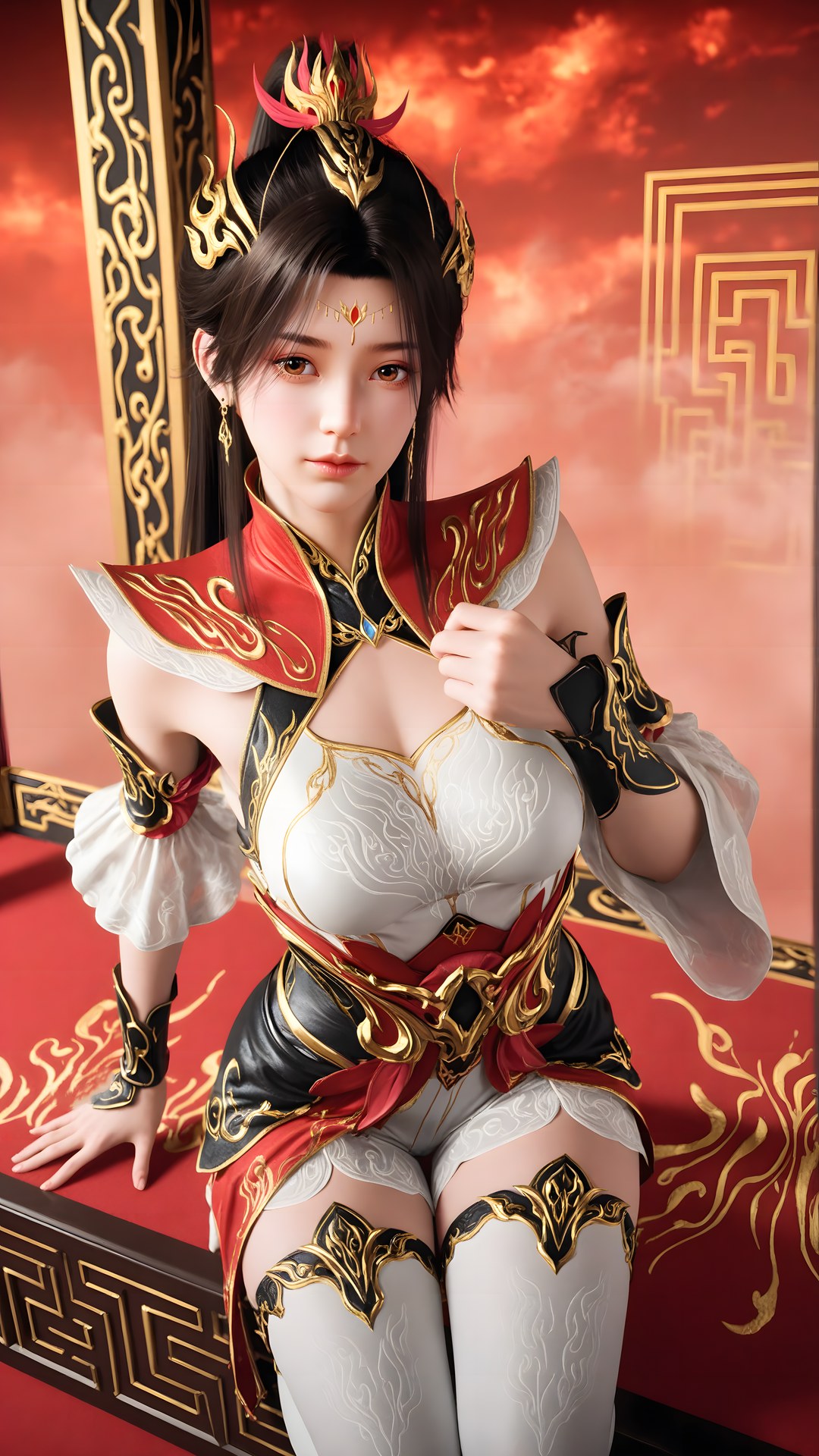 AI Generated Anime Girl - The Great Ruler Xiao Xiao White Stockings Gallery 70P