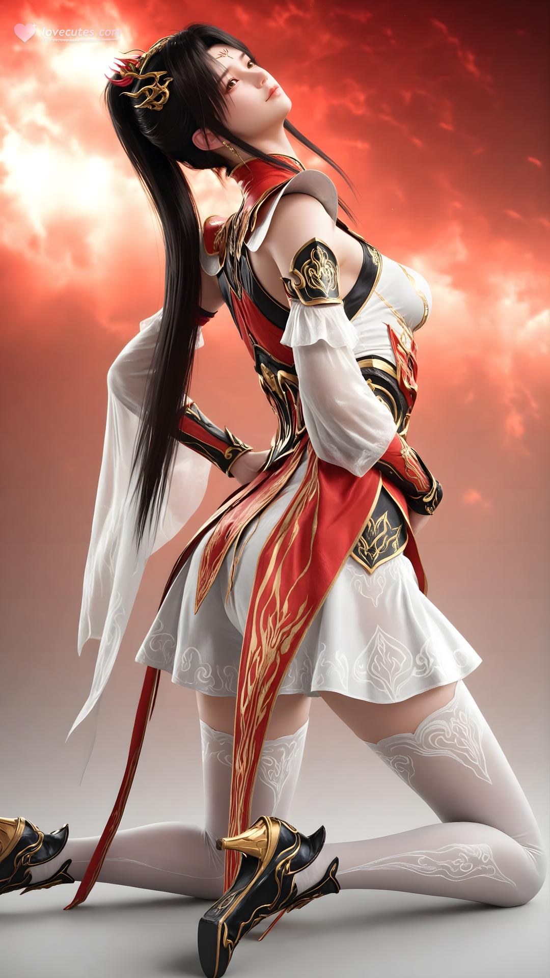 AI Generated Anime Girl - The Great Ruler Xiao Xiao White Stockings Gallery 70P