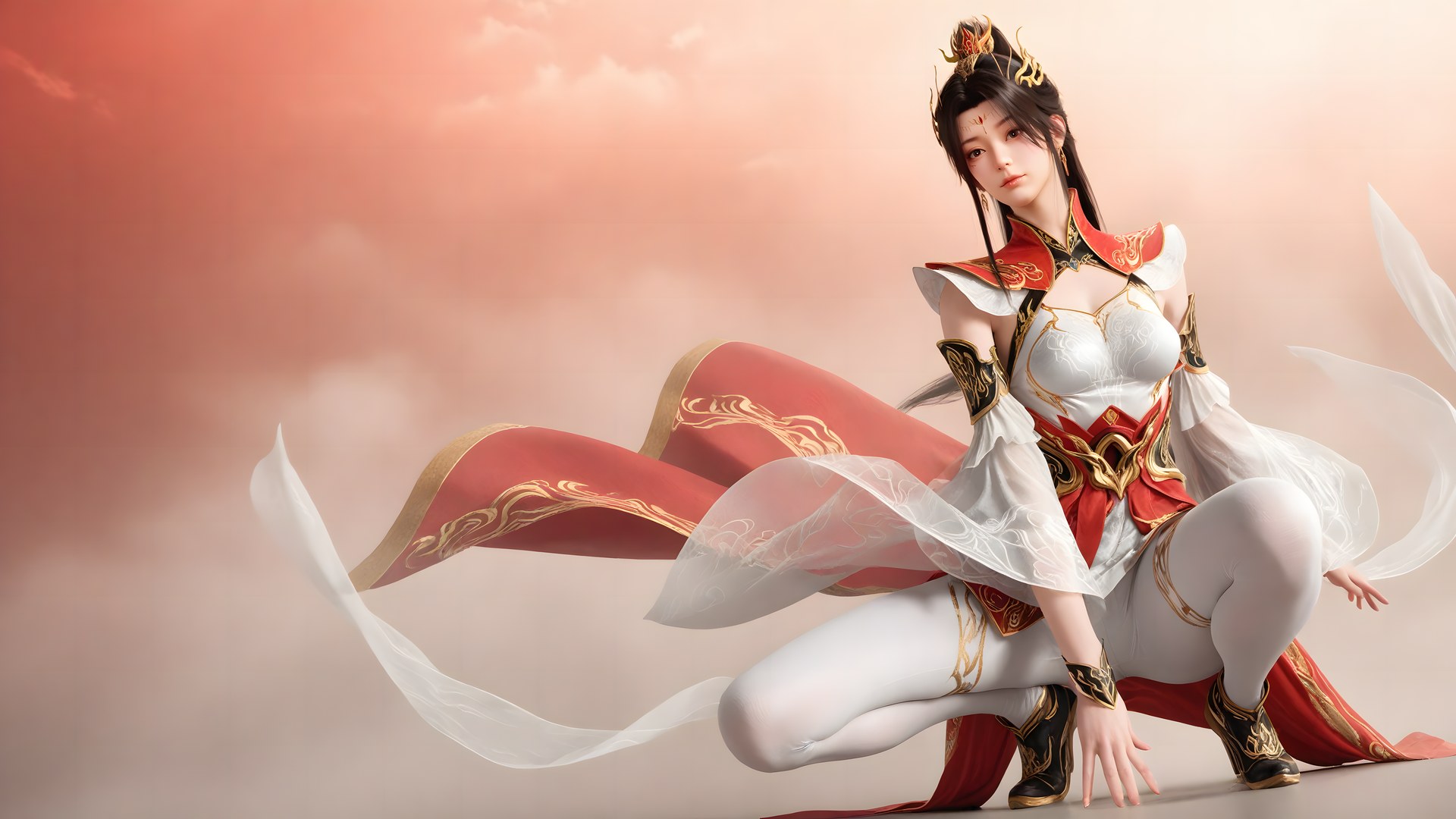 AI Generated Anime Girl - The Great Ruler Xiao Xiao White Stockings Gallery 70P