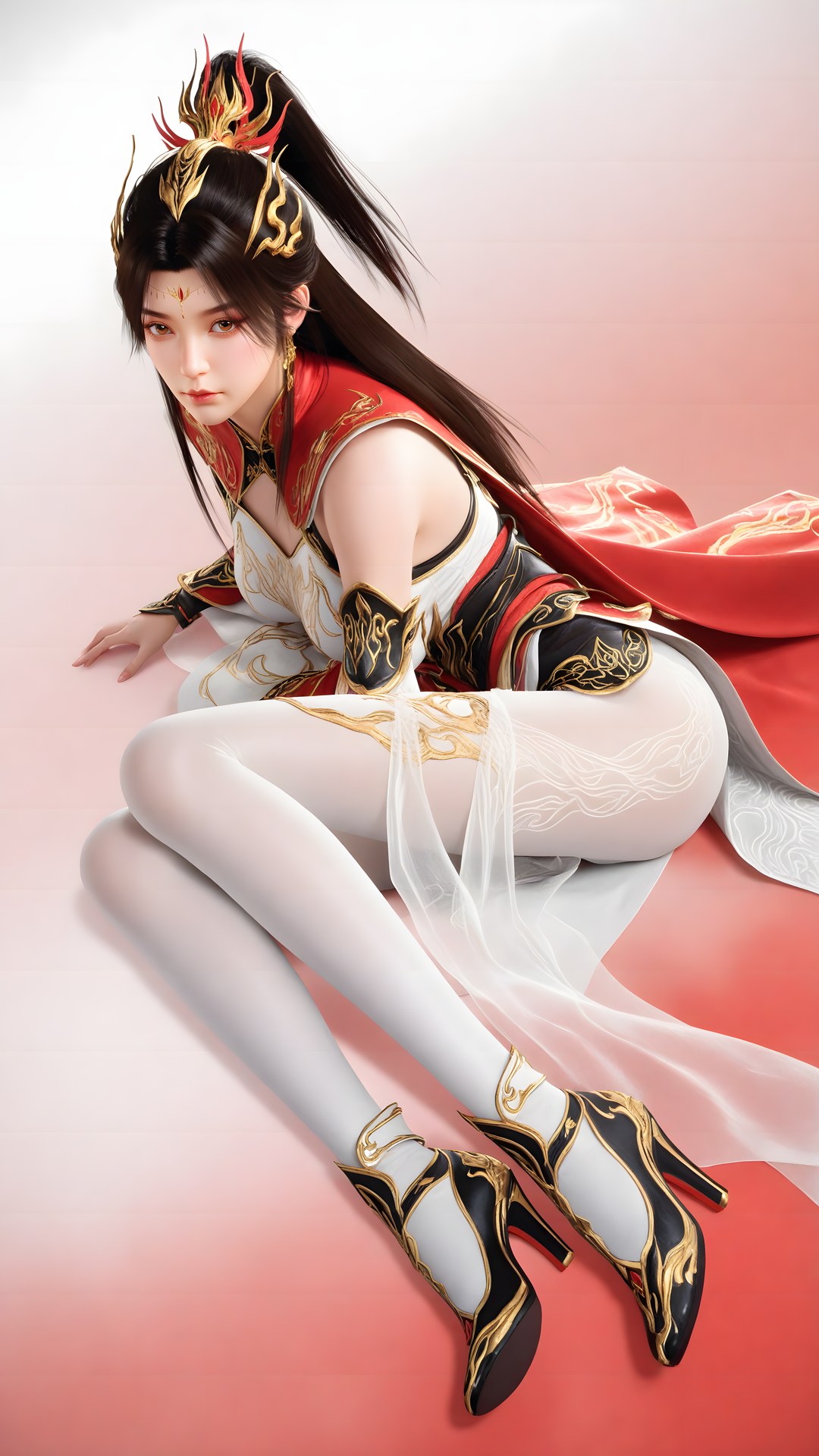 AI Generated Anime Girl - The Great Ruler Xiao Xiao White Stockings Gallery 70P