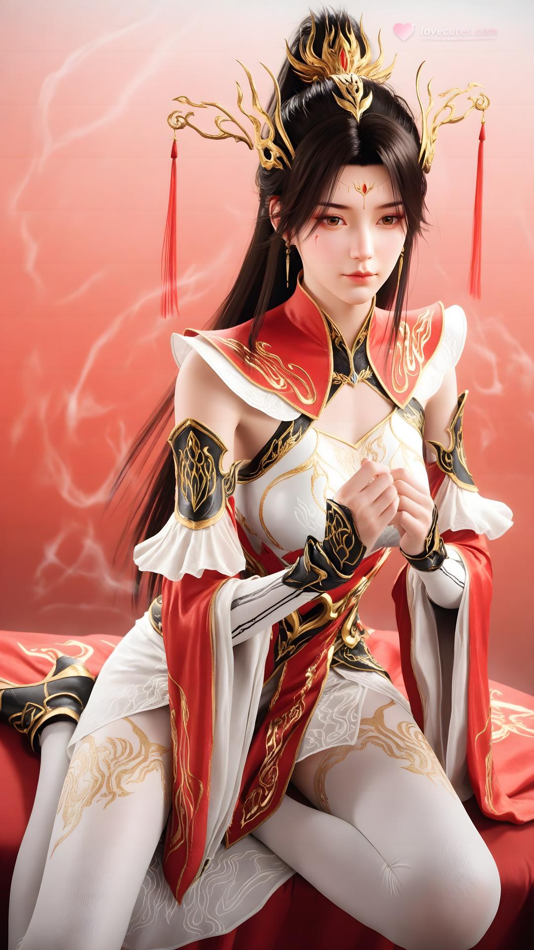 AI Generated Anime Girl - The Great Ruler Xiao Xiao White Stockings Gallery 70P