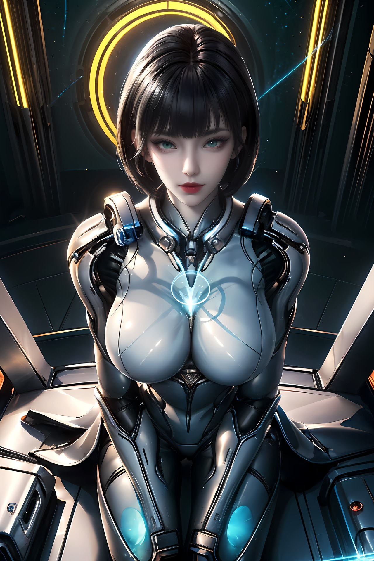 AI Generated Anime Girl - 姬青 メカボディスーツ都市夜景画像集 77P