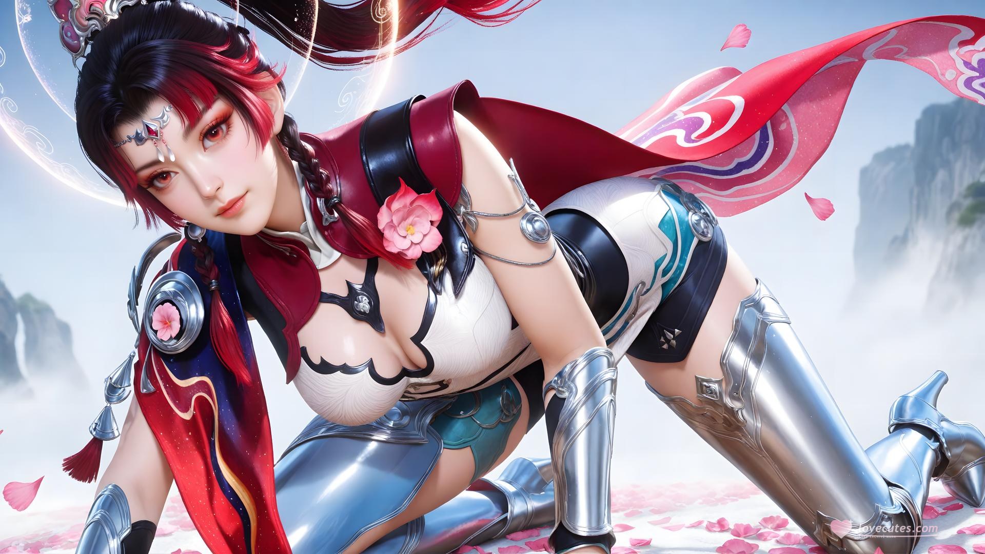 AI Generated Anime Girl - Shenji Yunying bodysuit cơ giáp 68P