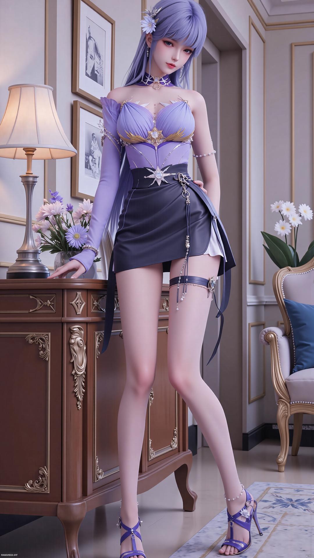 AI Generated Anime Girl - Throne of Seal Cai'er ยูนิฟอร์มถุงน่องดำ 72P