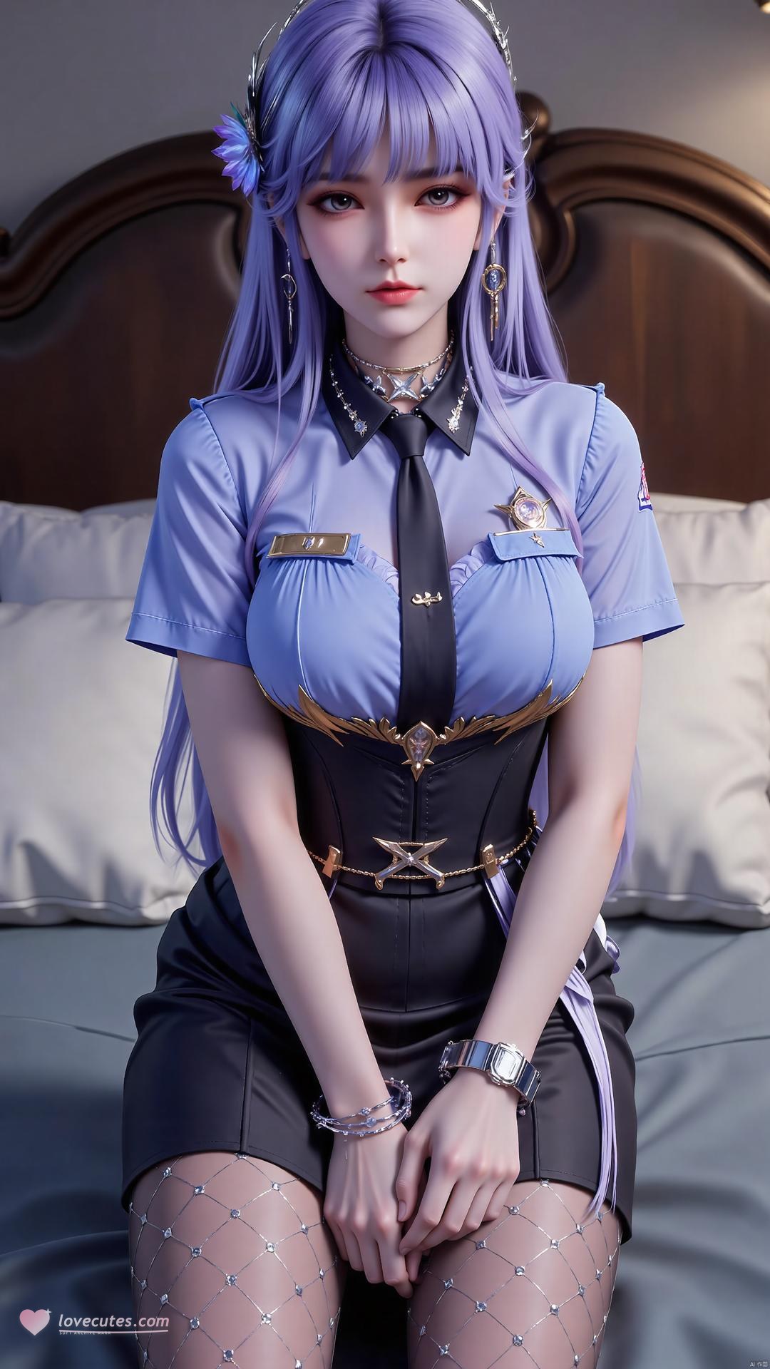 AI Generated Anime Girl - Throne of Seal Cai'er ยูนิฟอร์มถุงน่องดำ 72P