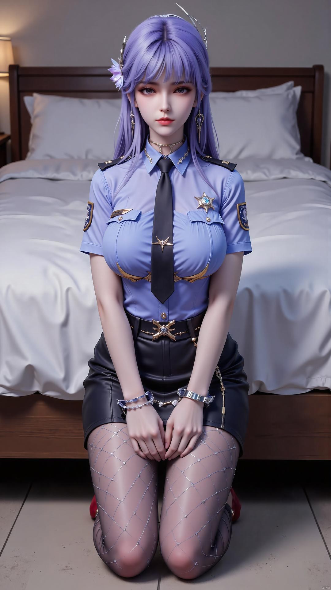 AI Generated Anime Girl - Throne of Seal Cai'er ยูนิฟอร์มถุงน่องดำ 72P