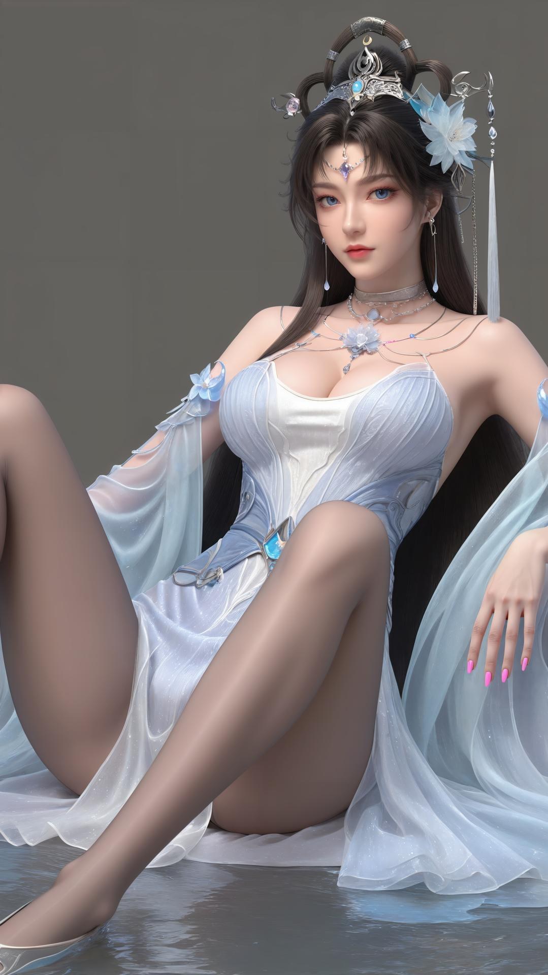 AI Generated Anime Girl - เจ้าหญิงเยวี่ยเยว่ Perfect World ถุงน่องดำฉากในห้องส่วนตัว ตอนท้าย 250P