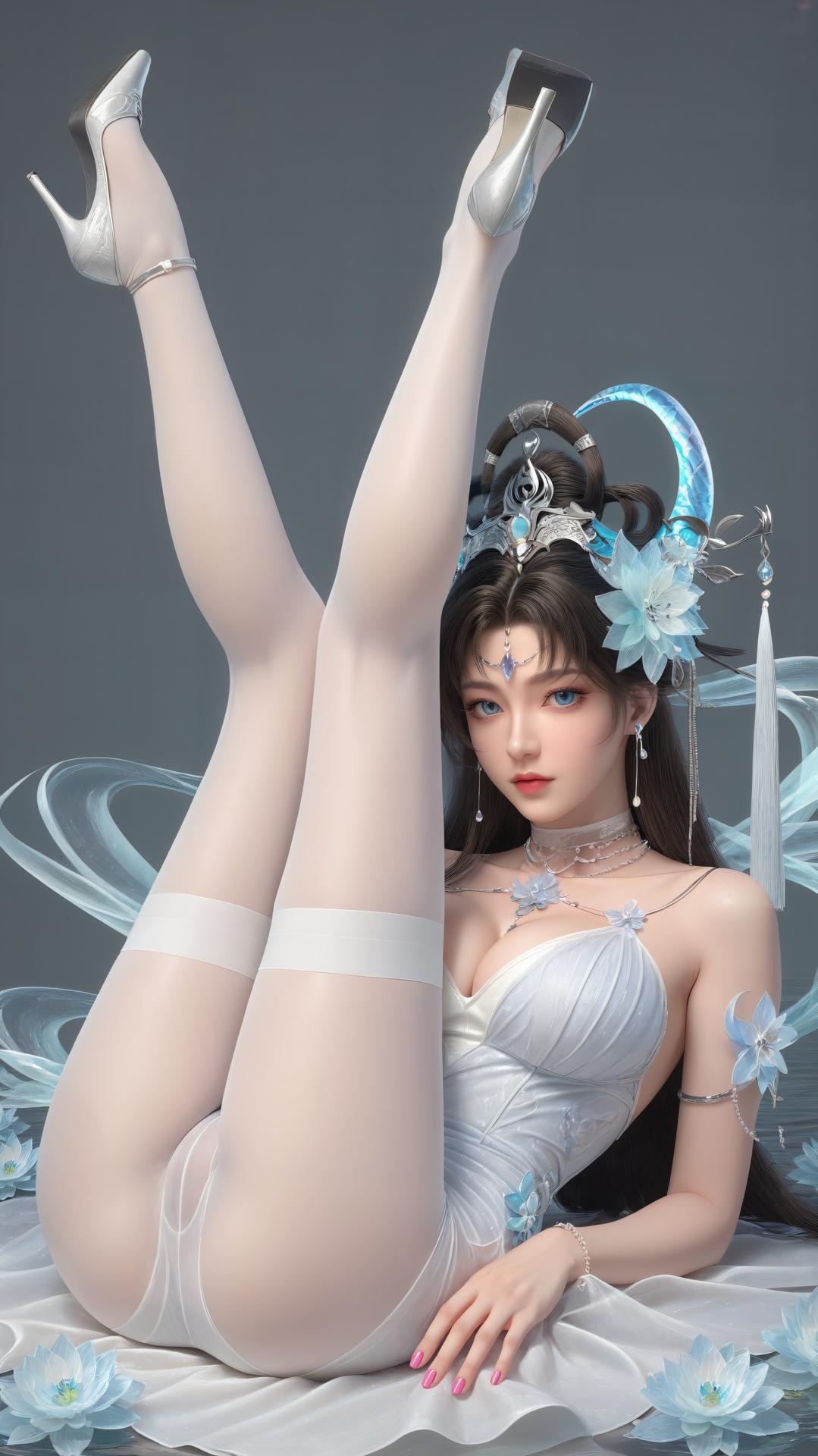 AI Generated Anime Girl - เจ้าหญิงเยวี่ยเยว่ Perfect World ถุงน่องดำฉากในห้องส่วนตัว ตอนท้าย 250P