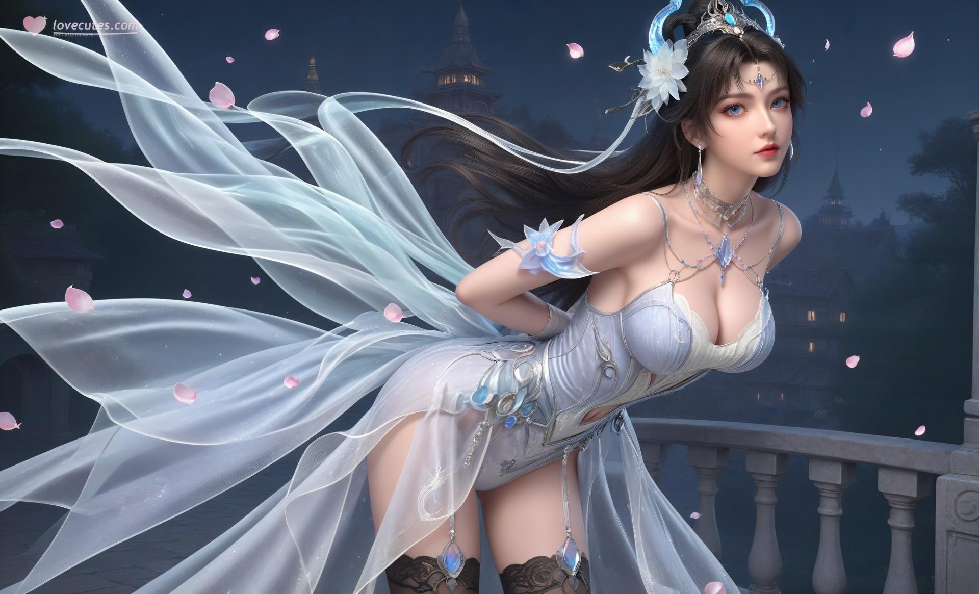 AI Generated Anime Girl - เจ้าหญิงเยวี่ยเยว่ Perfect World ถุงน่องดำฉากในห้องส่วนตัว ตอนท้าย 250P