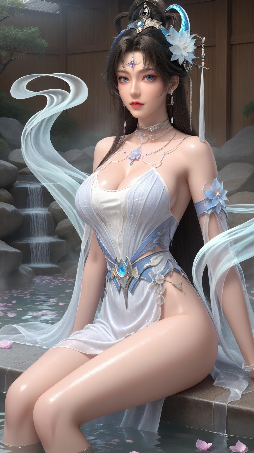 AI Generated Anime Girl - Perfect World Yaoyue Princess Black Stockings Indoor Boudoir Gallery Vol. 2 250P