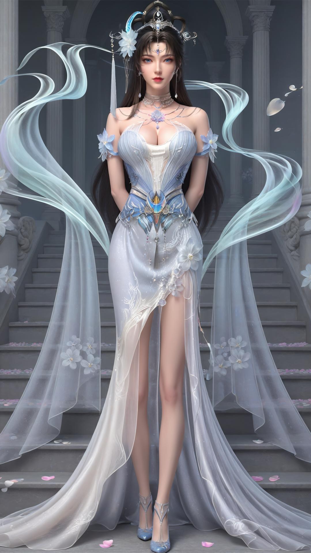 AI Generated Anime Girl - Perfect World Yaoyue Princess Black Stockings Indoor Boudoir Gallery Vol. 2 250P