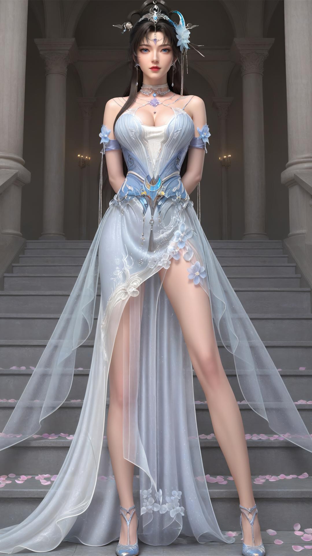 AI Generated Anime Girl - Perfect World Yaoyue Princess Black Stockings Indoor Boudoir Gallery Vol. 2 250P