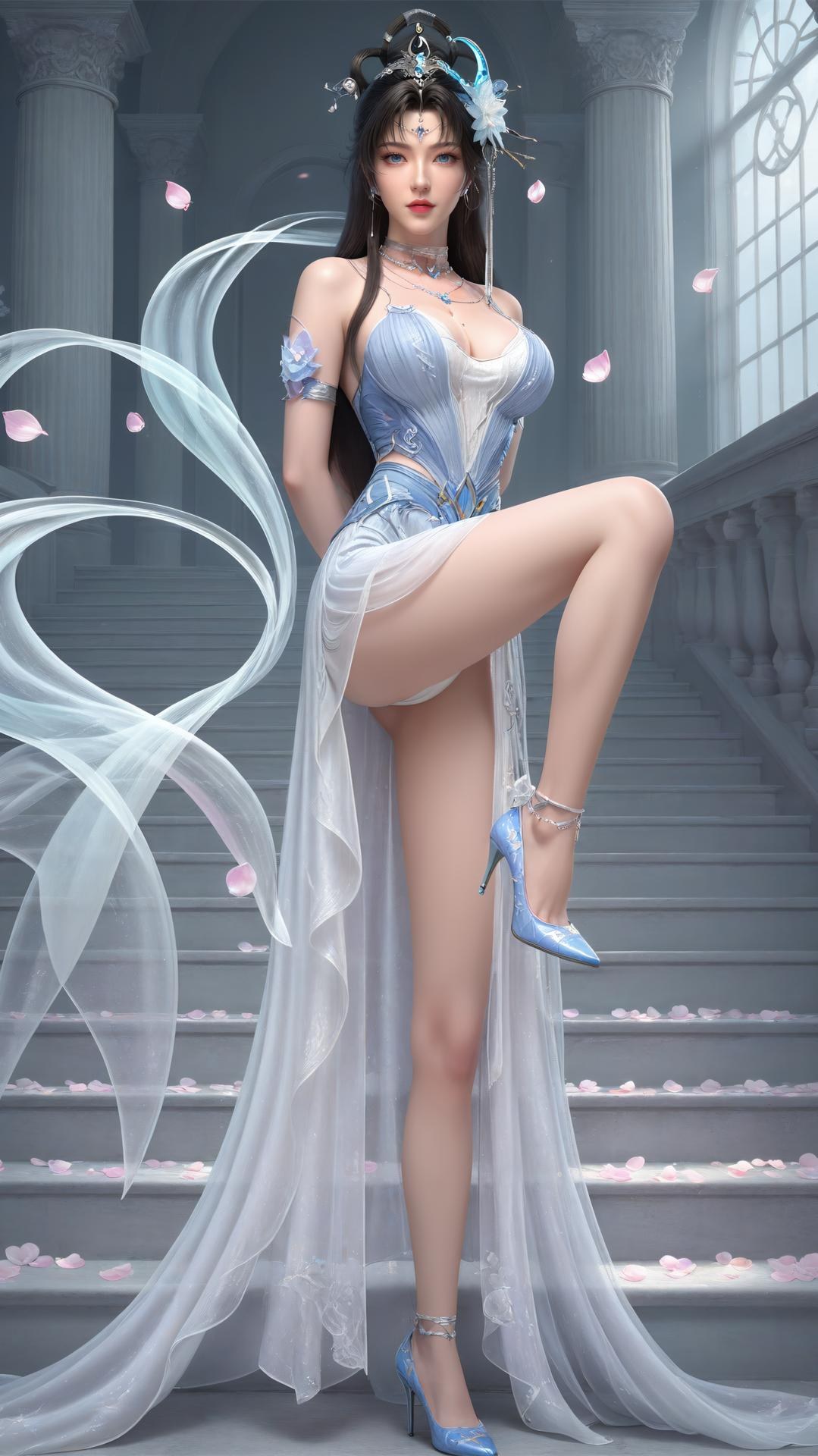AI Generated Anime Girl - Perfect World Yaoyue Princess Black Stockings Indoor Boudoir Gallery Vol. 2 250P
