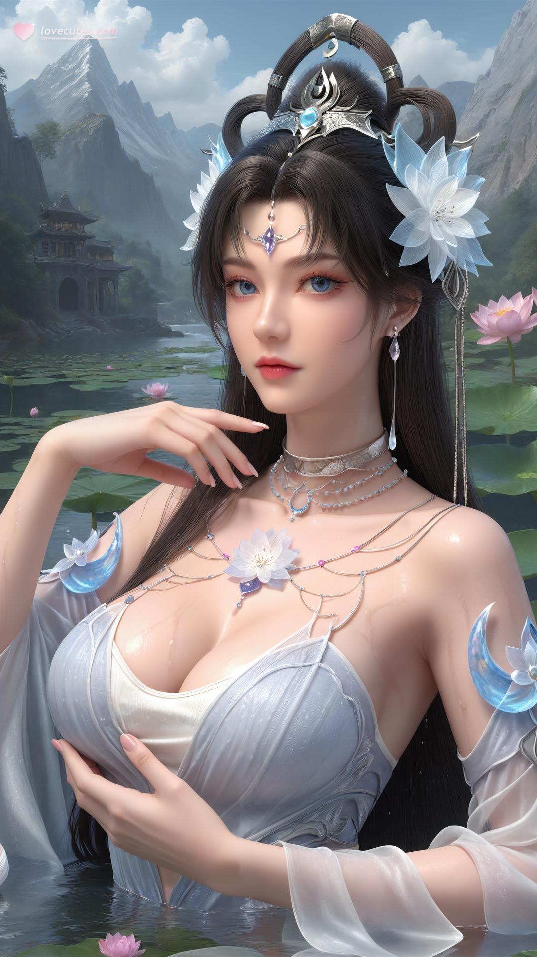 AI Generated Anime Girl - Perfect World Yaoyue Princess Black Stockings Indoor Boudoir Gallery Vol. 2 250P