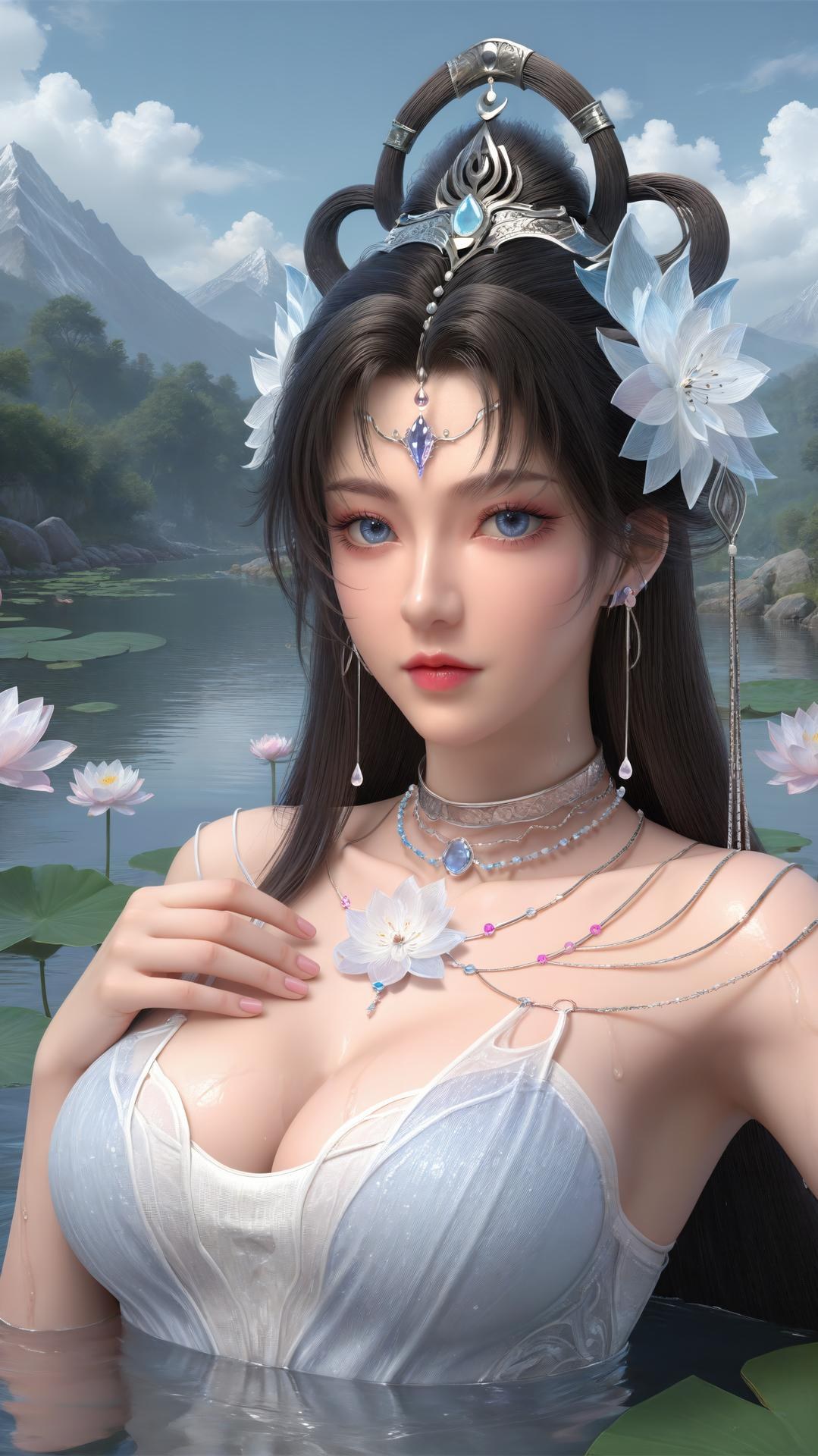 AI Generated Anime Girl - Perfect World Yaoyue Princess Black Stockings Indoor Boudoir Gallery Vol. 2 250P