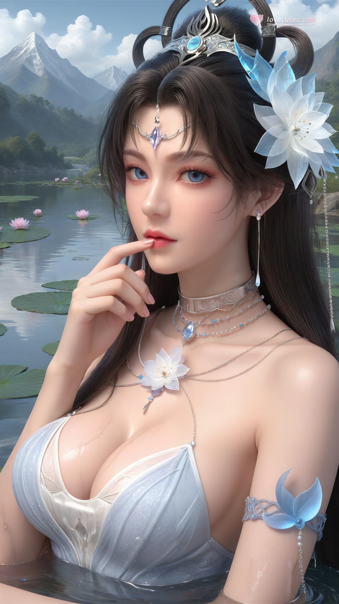 AI Generated Anime Girl - Perfect World Yaoyue Princess Black Stockings Indoor Boudoir Gallery Vol. 2 250P