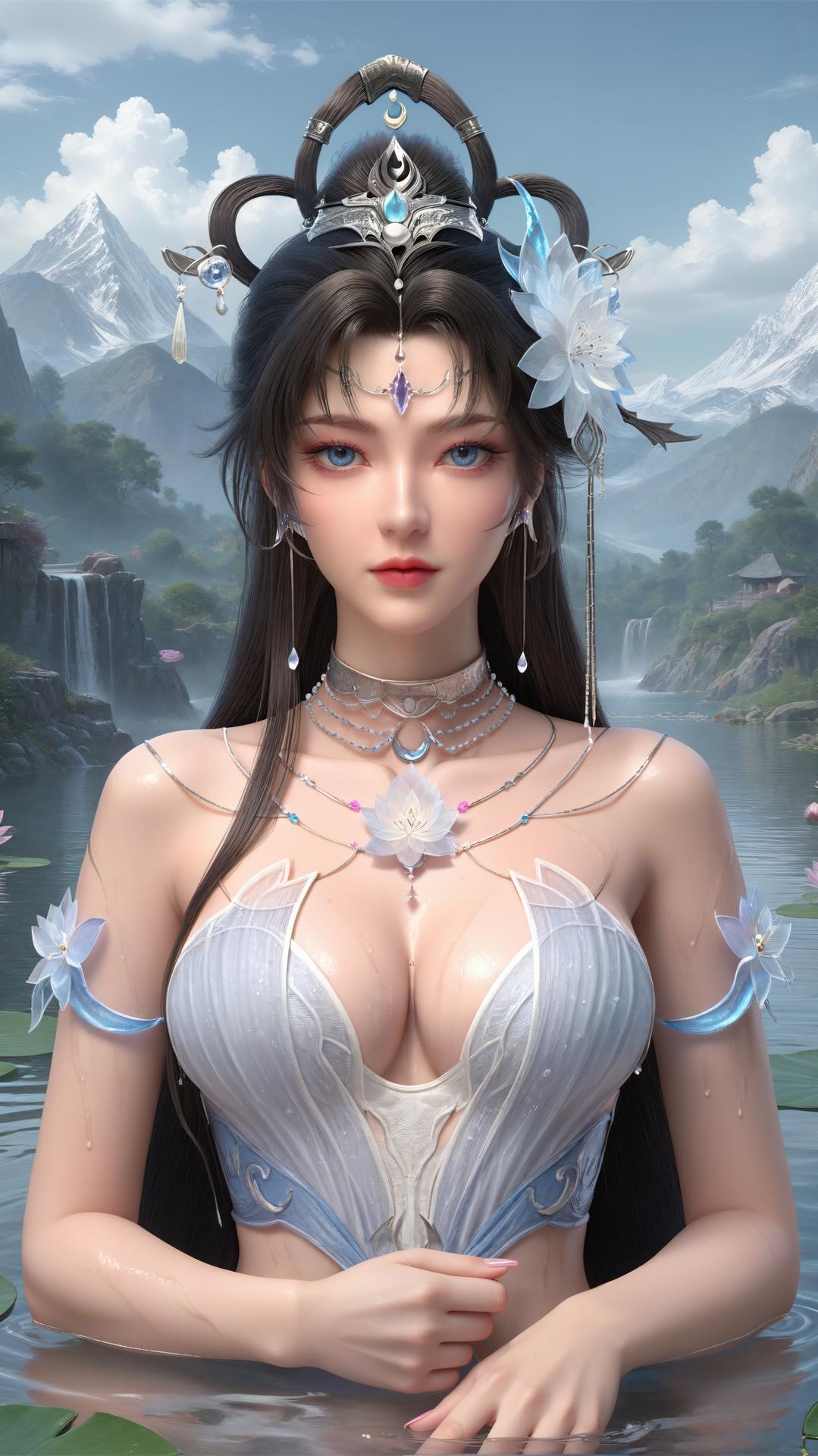 AI Generated Anime Girl - Perfect World Yaoyue Princess Black Stockings Indoor Boudoir Gallery Vol. 2 250P