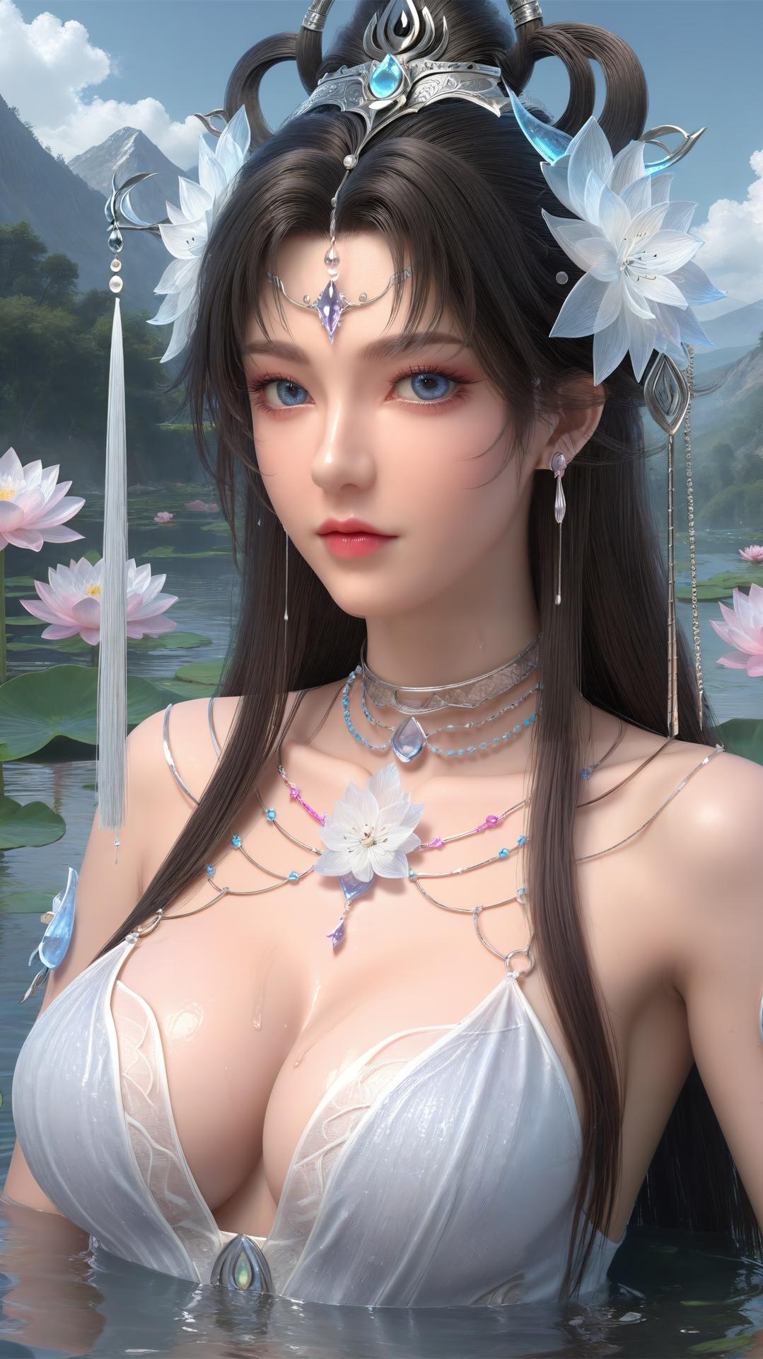 AI Generated Anime Girl - Perfect World Yaoyue Princess Black Stockings Indoor Boudoir Gallery Vol. 2 250P