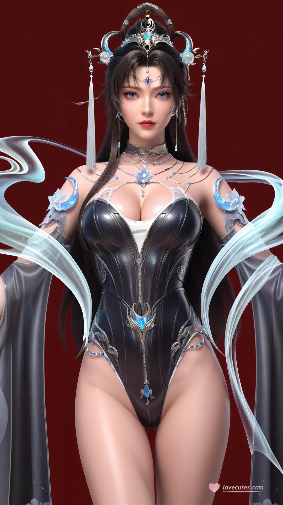 AI Generated Anime Girl - Perfect World Yaoyue Princess Black Stockings Indoor Boudoir Gallery Vol. 2 250P