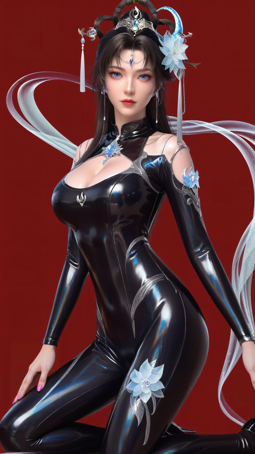 AI Generated Anime Girl - 完美世界 邀月公主：黑絲高跟室內私房下篇 250P