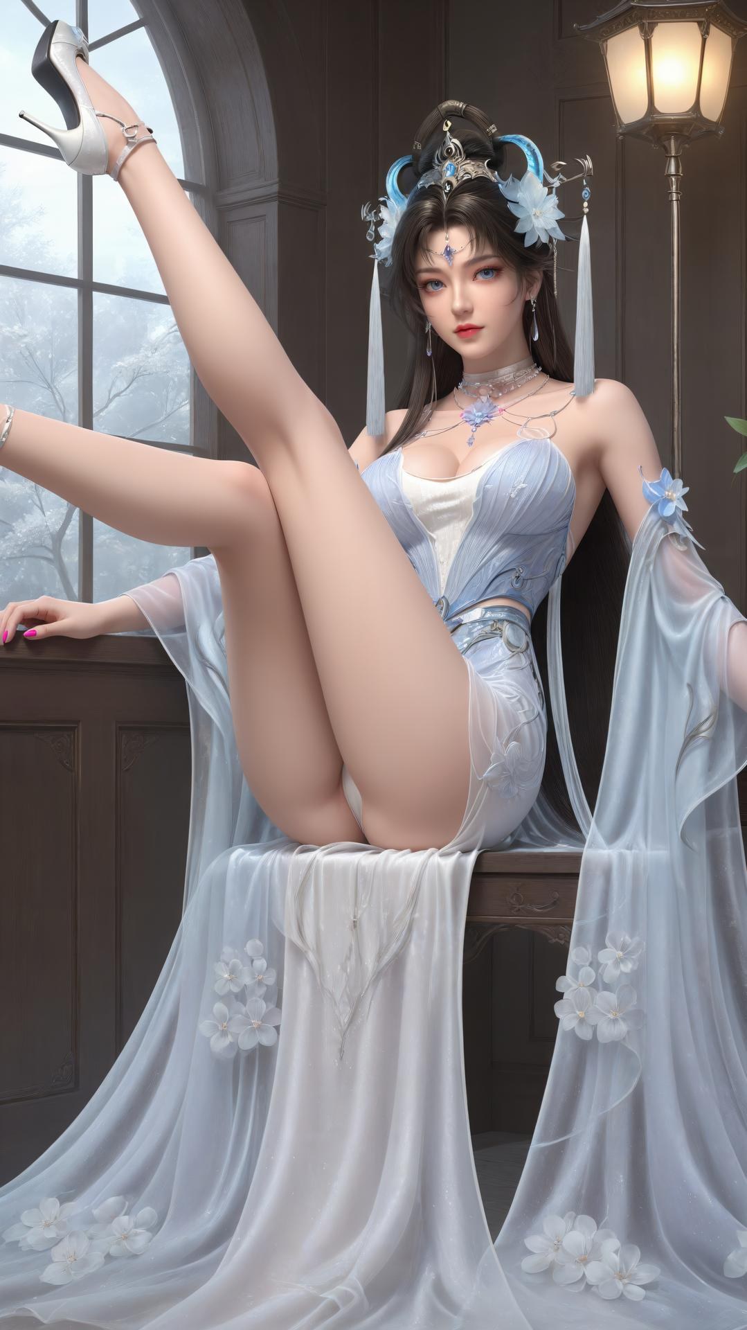 AI Generated Anime Girl - 완미세계 요청공주 블랙 스타킹 실내 부두아르 갤러리 하편 250P