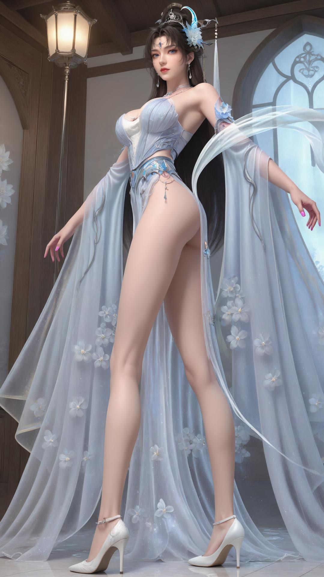 AI Generated Anime Girl - 완미세계 요청공주 블랙 스타킹 실내 부두아르 갤러리 하편 250P