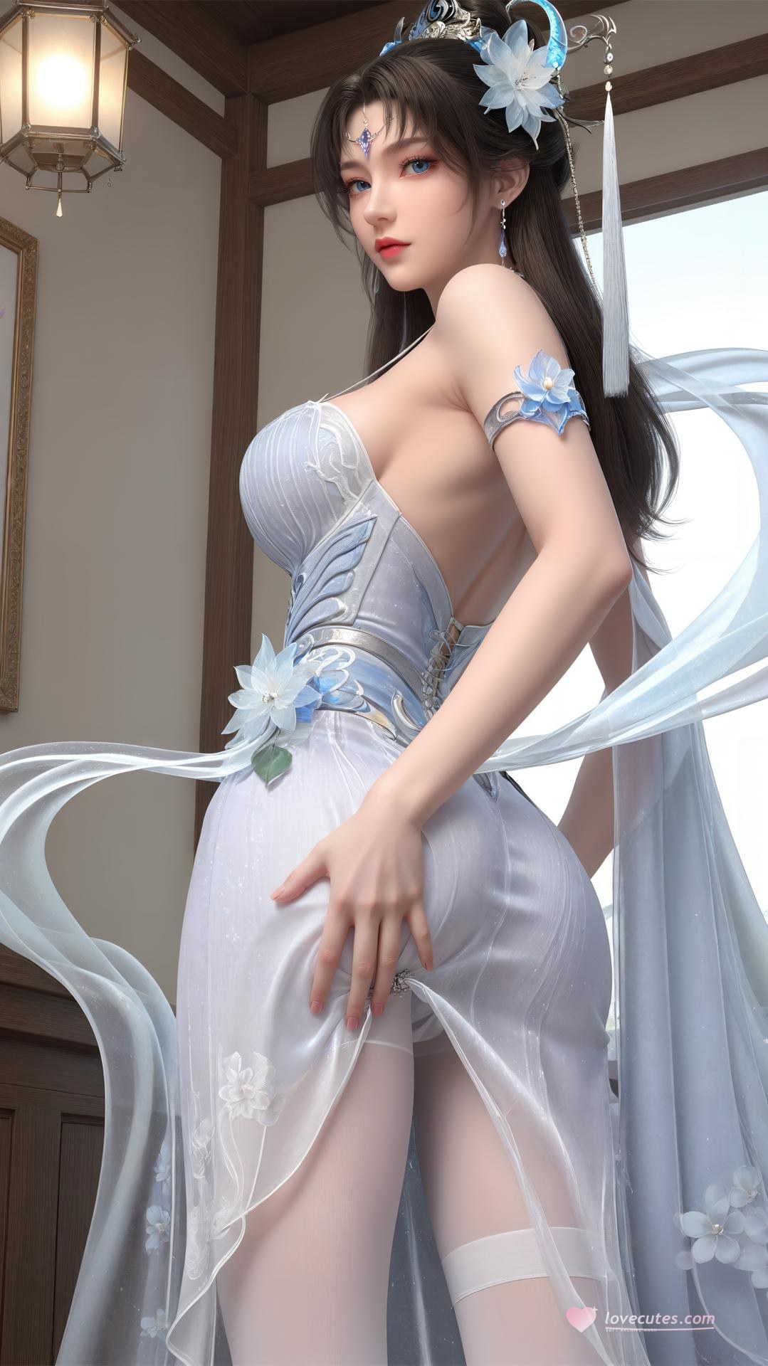 AI Generated Anime Girl - 완미세계 요청공주 블랙 스타킹 실내 부두아르 갤러리 하편 250P