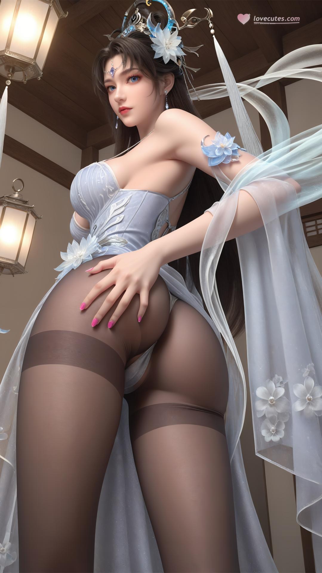 AI Generated Anime Girl - 완미세계 요청공주 블랙 스타킹 실내 부두아르 갤러리 하편 250P