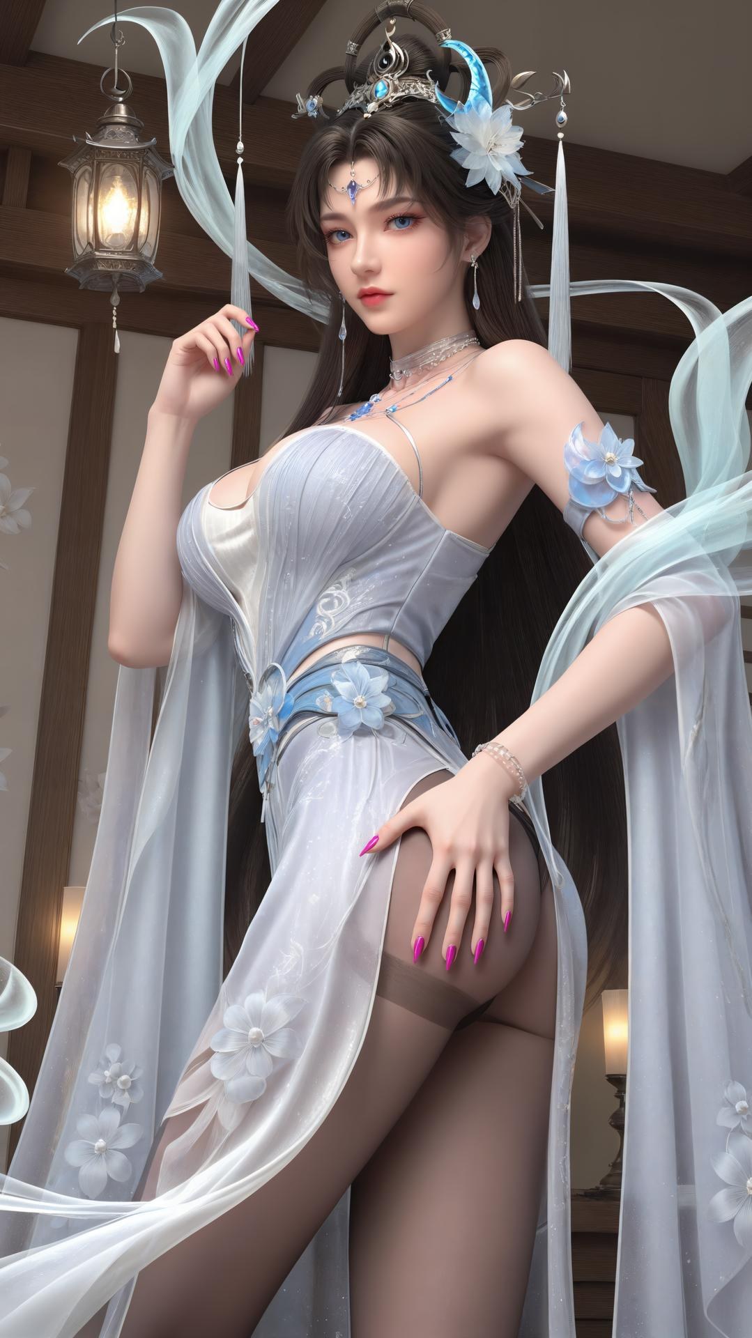 AI Generated Anime Girl - 완미세계 요청공주 블랙 스타킹 실내 부두아르 갤러리 하편 250P