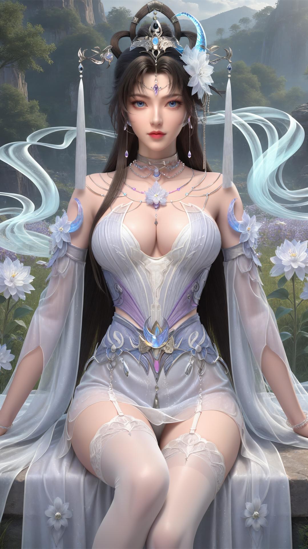 AI Generated Anime Girl - เจ้าหญิงเยวี่ยเยว่ Perfect World ถุงน่องดำฉากในห้องส่วนตัว ตอนท้าย 250P