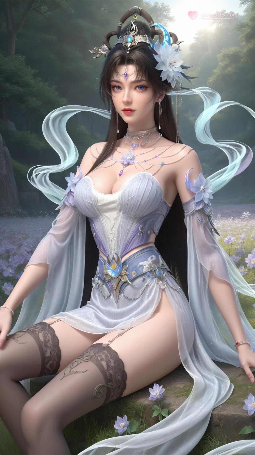 AI Generated Anime Girl - เจ้าหญิงเยวี่ยเยว่ Perfect World ถุงน่องดำฉากในห้องส่วนตัว ตอนท้าย 250P