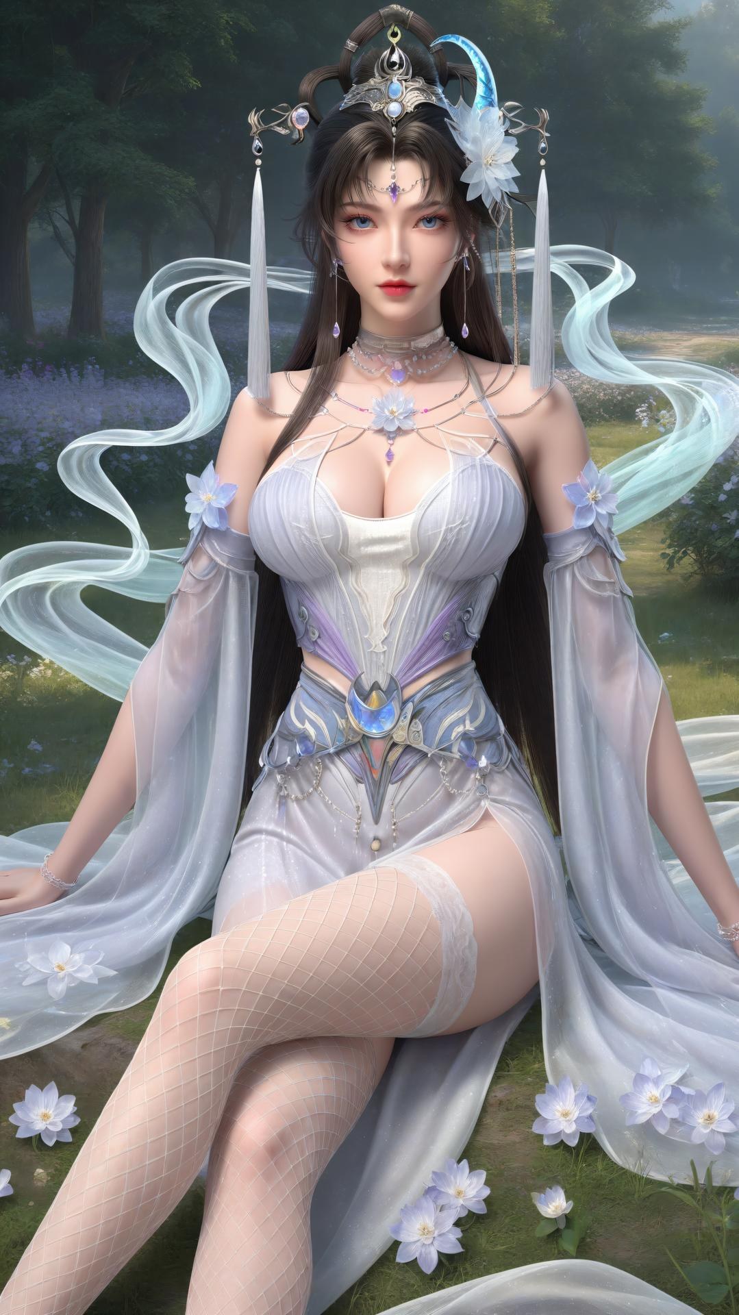 AI Generated Anime Girl - เจ้าหญิงเยวี่ยเยว่ Perfect World ถุงน่องดำฉากในห้องส่วนตัว ตอนท้าย 250P