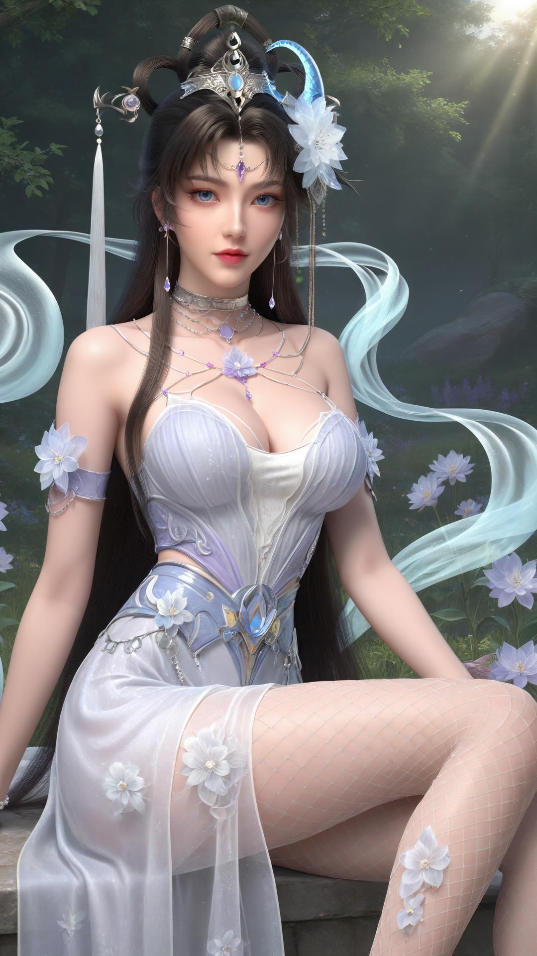 AI Generated Anime Girl - เจ้าหญิงเยวี่ยเยว่ Perfect World ถุงน่องดำฉากในห้องส่วนตัว ตอนท้าย 250P